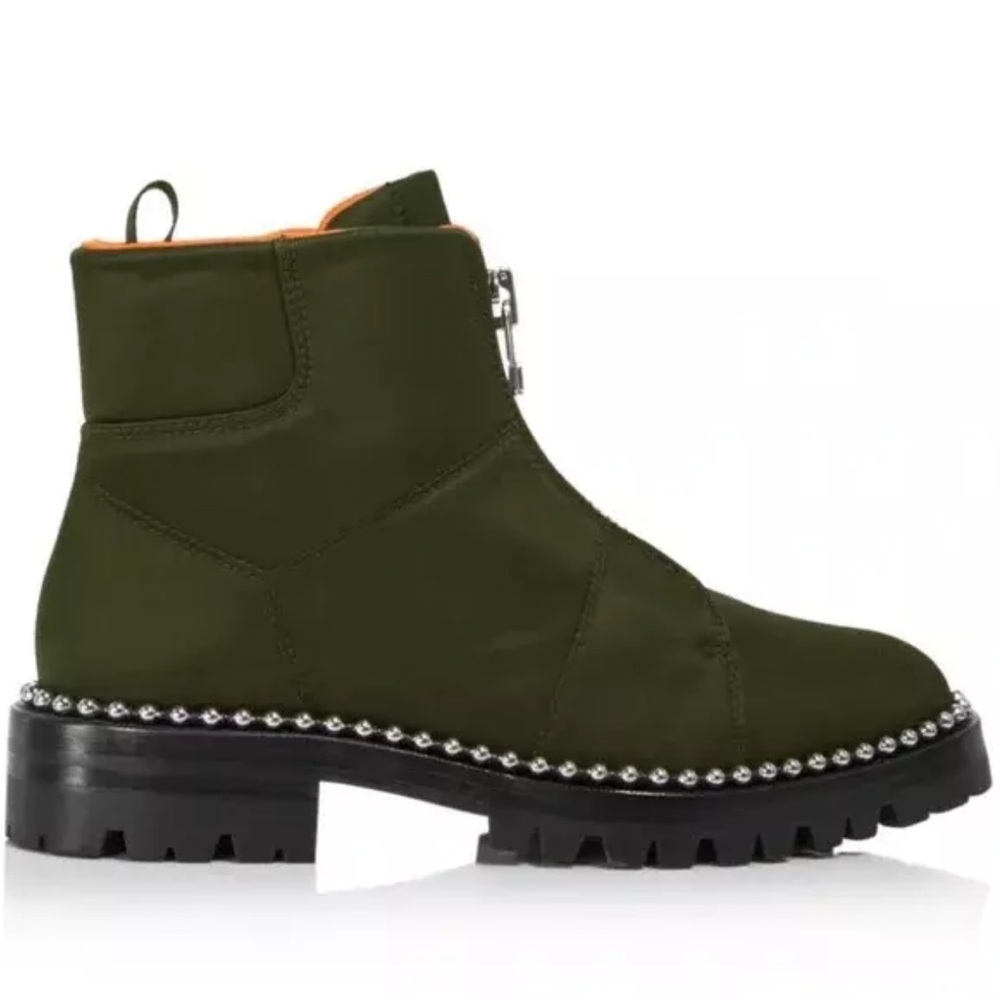 ALEXANDER WANG NYLON COOPER BOOTS W/ GROMMETS-38.5 -ARMY GREEN- GREAT CONDITION - Picture 3 of 8